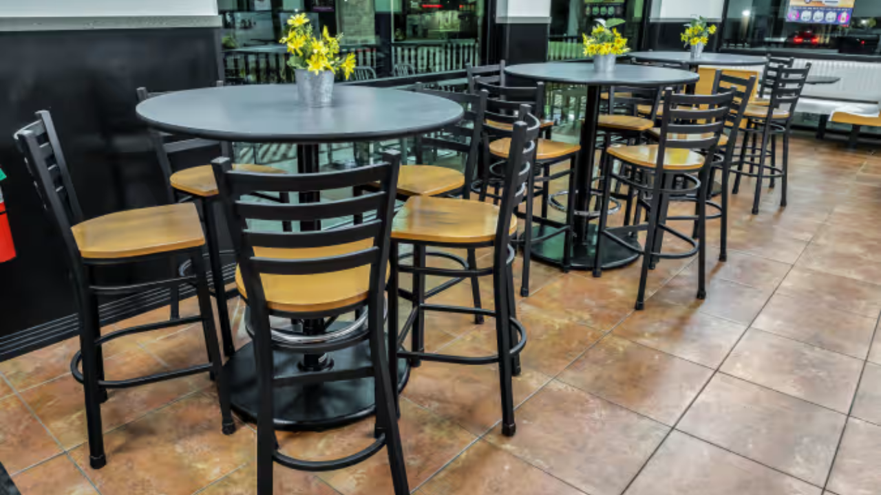 Black Metal Restaurant Barstool
