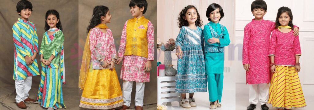 Matching Traditional Outfits for Brother and Sister